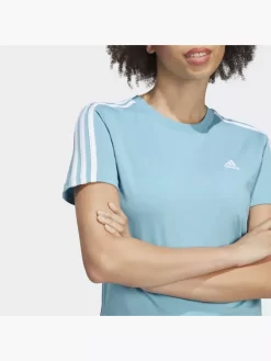 Adidas LOUNGEWEAR Essentials Slim 3-Streifen T-Shirt -Sportbekleidung 8012 IC0631 P1